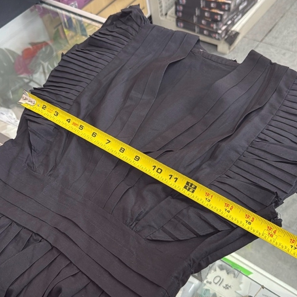 Magali Pascal Ruffled Black Pleated Mini Dress - Picture 9 of 11